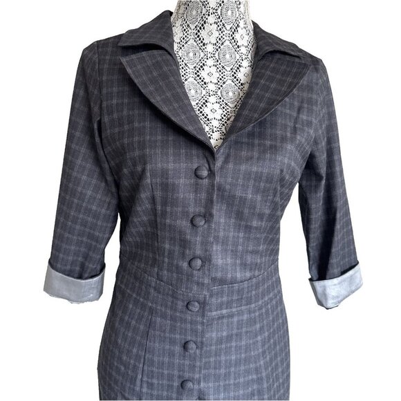 Tatum & Olivia Dress, dress fitted Small, 3/4 sleeve button front, 100% cotton - Picture 5 of 11